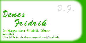 denes fridrik business card