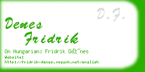 denes fridrik business card